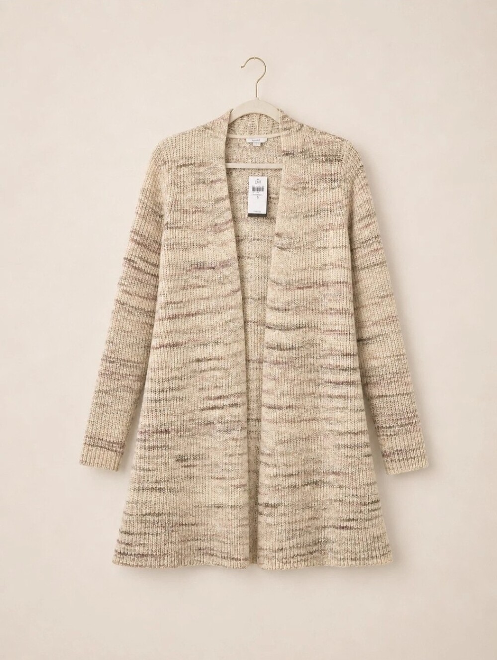 J. Jill Open Front Longline Cardigan Sweater Cream Beige Open Front NEW sz Small